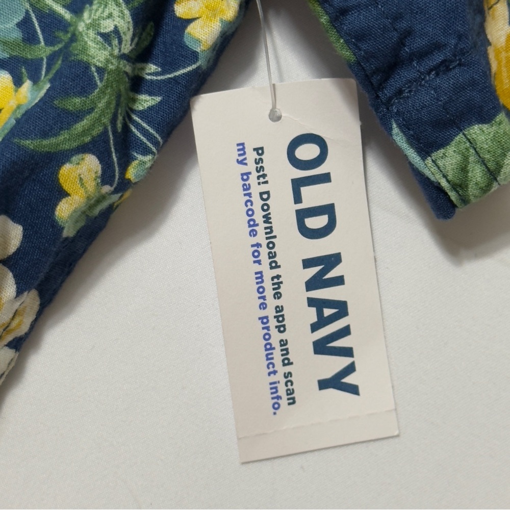 NEW Old Navy Blue and Yellow Casual Button Down Shirt Excellent - Picture 4 of 12